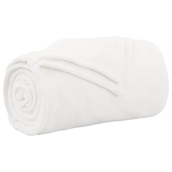 vidaXL Jeté Blanc 130 x 150 cm Toison