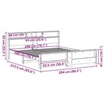 vidaXL Cadre de lit Marron 200 x 200 cm Bois massif en pin