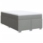 vidaXL Sommier à lattes de lit et matelas gris clair 120x190 cm tissu
