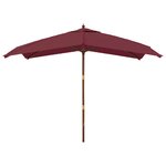 vidaXL Parasol de jardin avec mât en bois rouge bordeaux 300x300x273cm