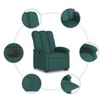 vidaXL Fauteuil inclinable électrique vert foncé tissu
