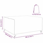 vidaXL Housse pour mobilier d'extérieur Noir 200 x 150 x 85 cm 420D
