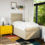 vidaXL Sommier à lattes de lit avec matelas Crème 80x200 cm Tissu