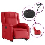 vidaXL Fauteuil inclinable électrique rouge similicuir