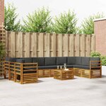 vidaXL Ensemble de canapés d'extérieur 11 Pièces Naturel et Anthracite