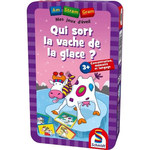 SCHMIDT SPIELE Jeu de poche Qui sort la vache de la glace - Am Stram Gram