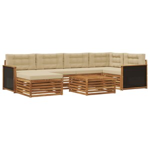 vidaXL Ensemble de canapés d'extérieur 7 pc Naturel et Beige