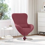vidaXL Fauteuil œuf Rouge bordeaux tissu