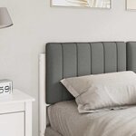 vidaXL Tête de lit capitonnée Blanc et gris clair 140 cm Pin massif