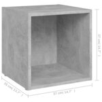 vidaXL Meubles TV 4 Pièces gris béton 37x35x37 cm bois d’ingénierie