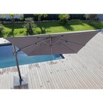 Parasol déporté orientable 360° inclinable gauche droite 3 x 3 m orient gris