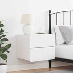 vidaXL Table de chevet Blanc 39 x 34 x 33 cm Bois massif en pin