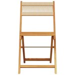 vidaXL Chaises de bistrot lot de 2 beige bois d'acacia et corde