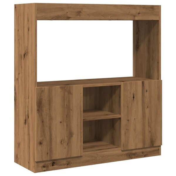 vidaXL Buffet haut chêne artisanal 92x33x100 cm bois d'ingénierie