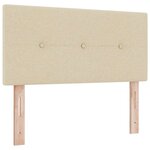 vidaXL Lit boxspring avec matelas Crème 100 x 200 cm tissu