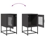 vidaXL Table de chevet noir 36x39x60 5 cm acier laminé à froid