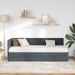 vidaXL Cadre de lit d'angle avec matelas 2 Pièces Gris Velours