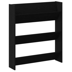 vidaXL Cabinet à chaussures avec étagère Chêne noir 80 x 18 x 90 cm