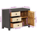 vidaXL buffet gris et blanc 75x35x55 cm bois de manguier massif