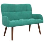 vidaXL Sofa 2 places Turquoise 115 x 61 x 87 cm Velours