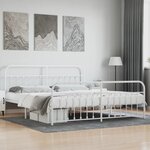 vidaXL Cadre de lit métal avec tête de lit/pied de lit blanc 200x200cm