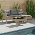 vidaXL Ensemble de canapé de jardin avec coussin 2 Pièces polyrotin