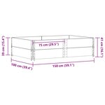 vidaXL Jardinière gris 150x100 cm bois de pin massif