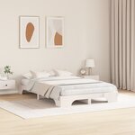 vidaXL Cadre de lit Blanc Bois massif 120 x 190 cm Durable Solide