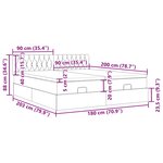 VidaXL Cadre de lit ottoman avec matelas crème 180x200 cm tissu