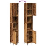 vidaXL Armoire de salle de bain vieux bois 30x30x190cm bois ingénierie