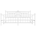 vidaXL Cadre de lit métal sans matelas et pied de lit blanc 200x200 cm