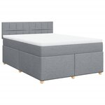 vidaXL Sommier à lattes de lit avec matelas Gris clair 140x200cm Tissu