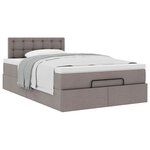 vidaXL Cadre de lit ottoman avec matelas taupe 120x200 cm tissu