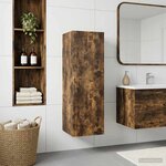 vidaXL Cabinet de Salle de Bain Mural Chêne fumé 33 x 34 5 x 60 cm