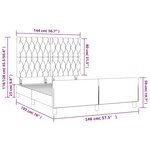 vidaXL Cadre de lit avec tête de lit marron foncé 140x190 cm Tissu