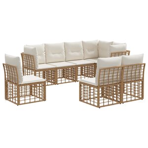 vidaXL Ensemble de canapés d'extérieur Naturel Polyester