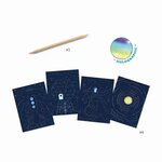 Djeco DJ09727 - 4 Cartes à gratter Mission cosmique