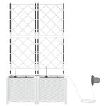 vidaXL Pots de jardin Blanc 80 x 40 x 142 cm Acier