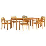 vidaXL Ensemble de salle à manger pour jardin 7 pc Marron