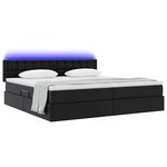 vidaXL Lit avec rangement et LED avec matelas Gris clair 200 x 200 cm