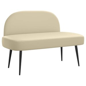 vidaXL Banc rembourré avec dossier Crème 110 x 60 x 76 cm Simili cuir