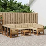 vidaXL Ensemble de canapés d'extérieur 10 Pièces Naturel et Beige