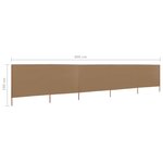 vidaXL Paravent 5 panneaux Tissu 600 x 160 cm Taupe