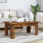vidaXL Table basse Chêne fumé 100x60x42 cm Bois d'ingénierie