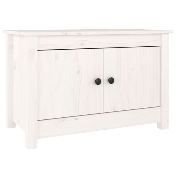 vidaXL Armoire à chaussures Blanc 70x38x45 5 cm Bois de pin massif
