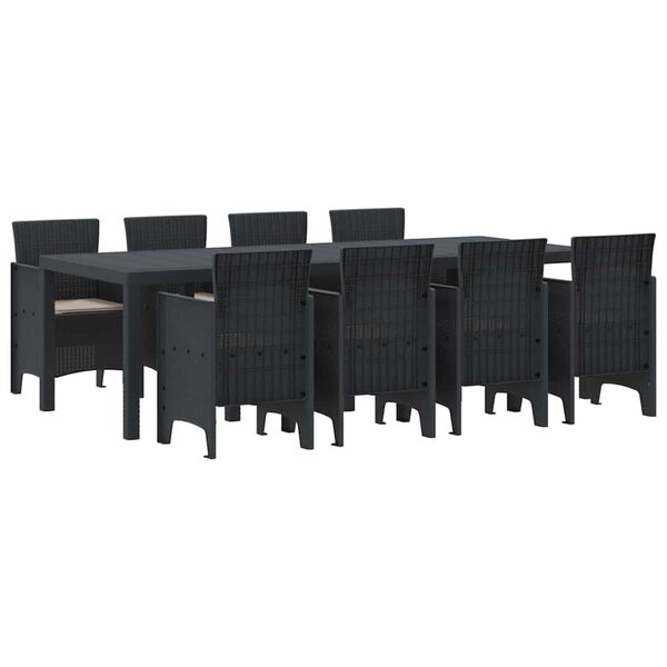 vidaXL Ensemble de salle à manger pour jardin 9 Pièces Anthracite