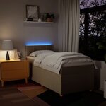 vidaXL Sommier à lattes de lit et matelas Crème 90x190 cm Tissu