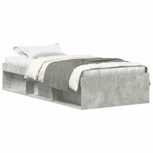 vidaXL Cadre de lit sans matelas gris béton 90x190 cm