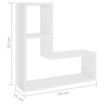 vidaXL Étagères murales 2Pièces blanc brillant 50x15x50cm bois ingénierie