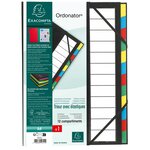 Trieur rigide Ordonator dos extensible 12 compartiments Noir EXACOMPTA